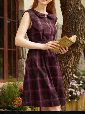 ModCloth Swirly Twirly Sugar Plum fit and flare dress